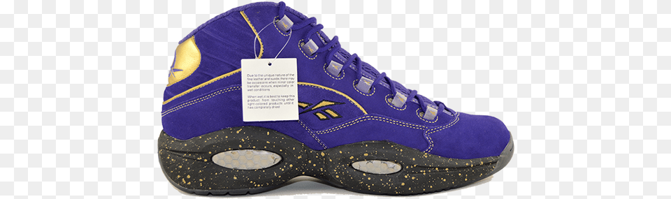 Reebok Question Crown Royal Basketball Shoe, Clothing, Footwear, Sneaker, Suede Free Png Download