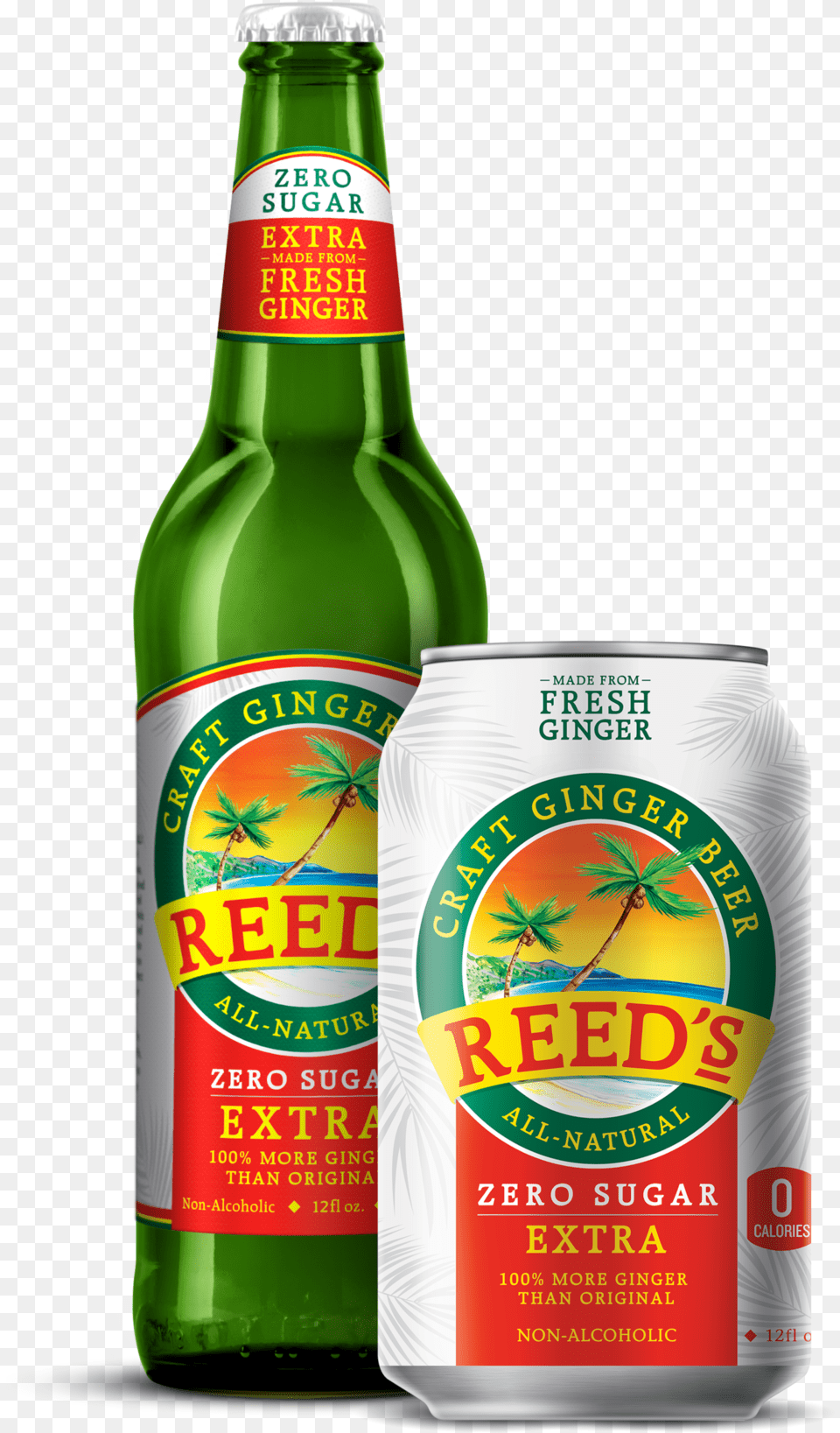 Reeds Zero Sugar Ginger Beer Keto Friendly, Alcohol, Beverage, Lager, Beer Bottle Free Transparent Png