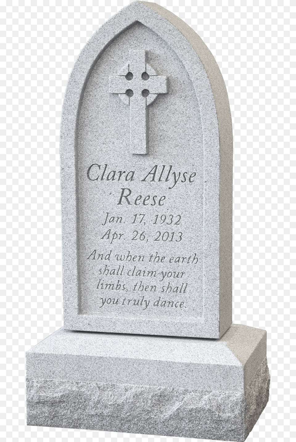 Reese Headstoneheadstone In Magnolia Cemetery Beaumont Headstone, Gravestone, Tomb, Cross, Symbol Free Transparent Png