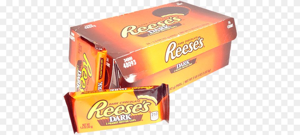 Reeses Dark 2 Peanut Butter Cup Snack, Food, Sweets, Gum, Box Png Image