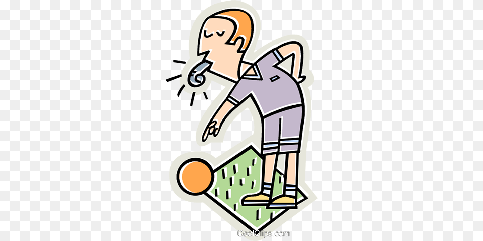 Referee Blowing Whistle Royalty Vector Clip Art Illustration, Person, Washing, Ammunition, Grenade Free Transparent Png