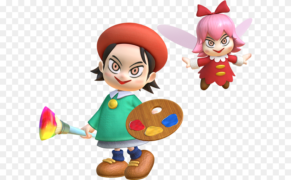 Referenced This Face In Star Allies Kirby Adeleine And Ribbon, Baby, Doll, Head, Person Png