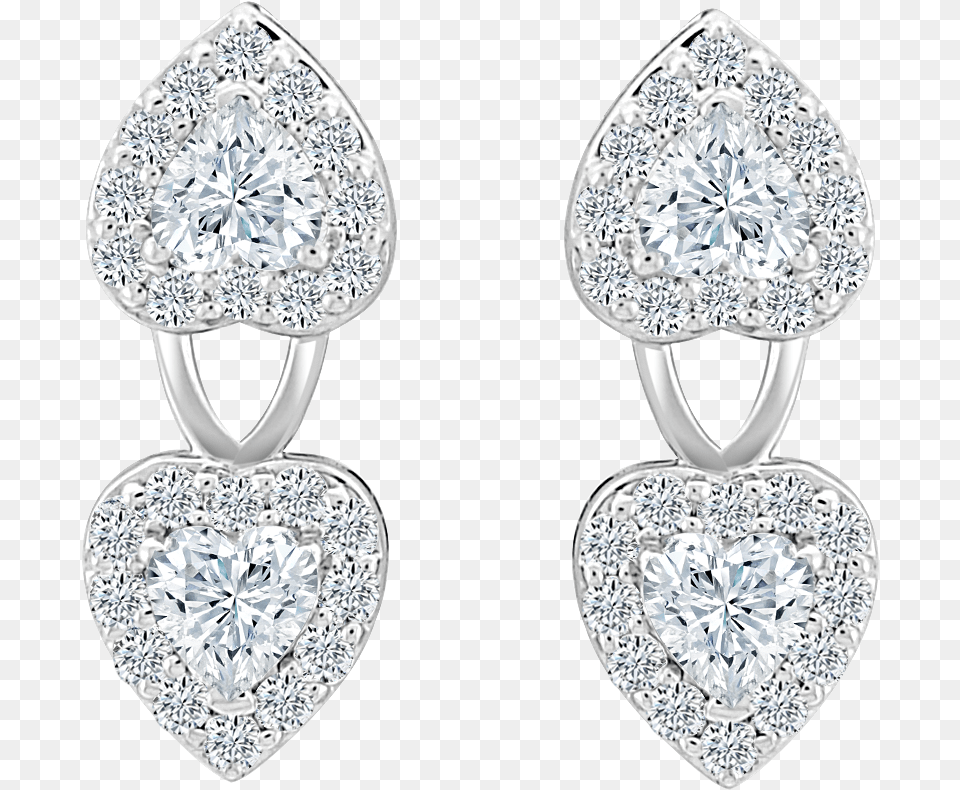 Reflection Diamond Heart Earrings Solid, Accessories, Earring, Gemstone, Jewelry Free Transparent Png