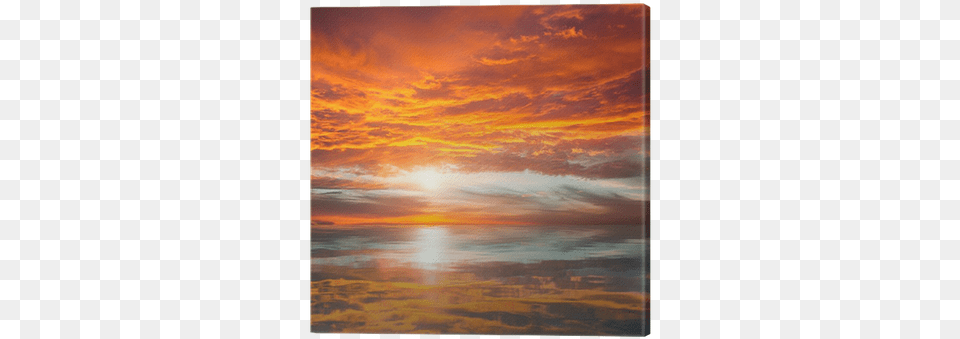 Reflection Of Beautiful Sunset Majestic Clouds And Taiga 39reflection Of Beautiful Sunset39 Gallery Wrapped, Cloud, Nature, Outdoors, Sky Free Png