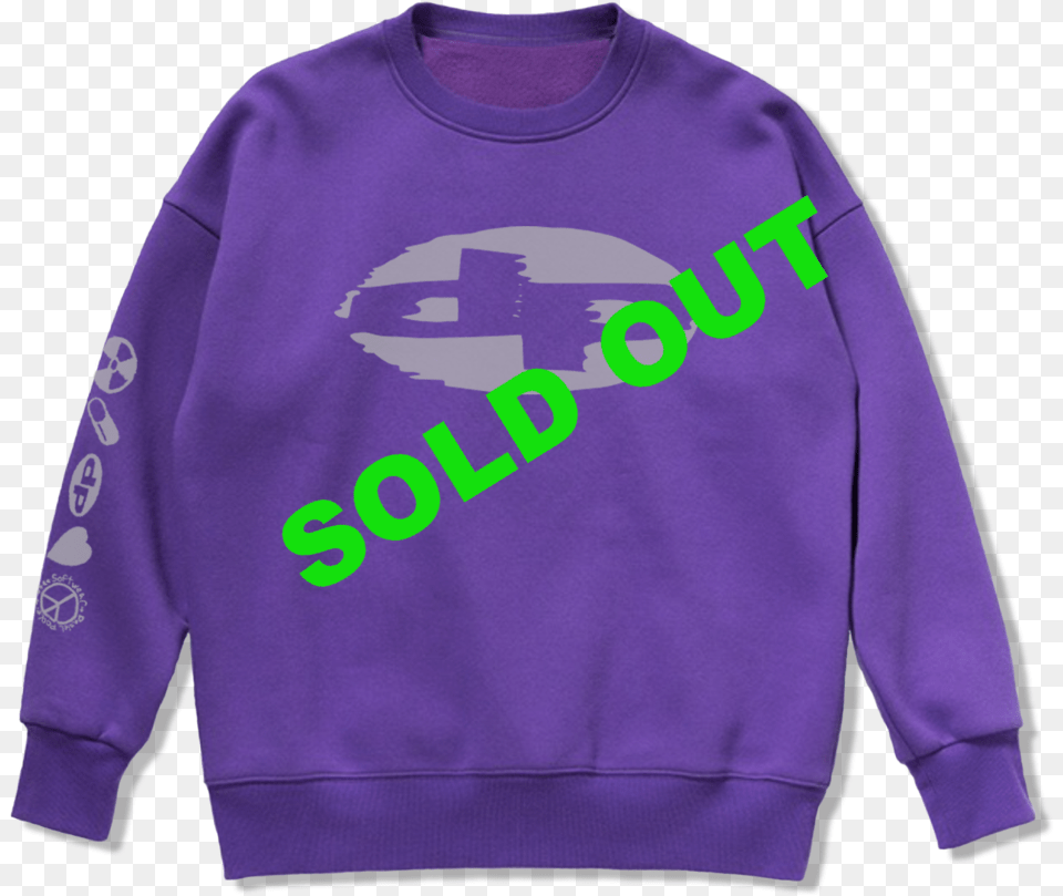 Reflective Purple Sweat Shirt Long Sleeved T Shirt, Clothing, Hoodie, Knitwear, Sweater Free Png