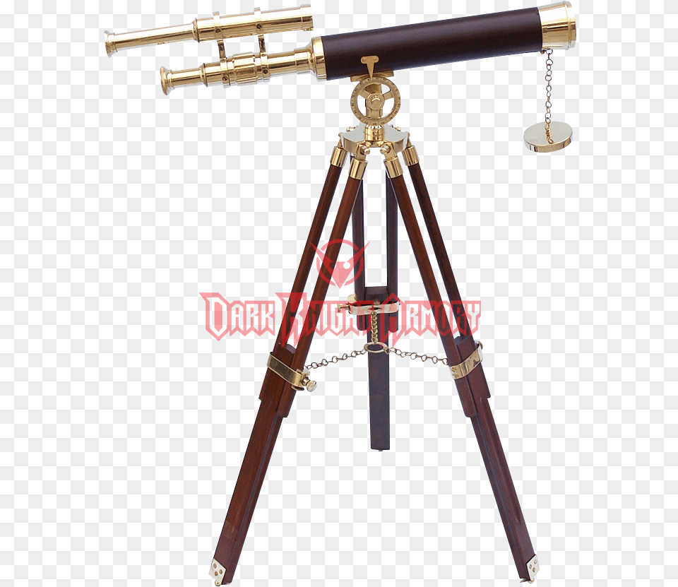 Refracting Telescope Brass Tripod Maritime Transport Medieval Telescope, Gun, Weapon Png Image