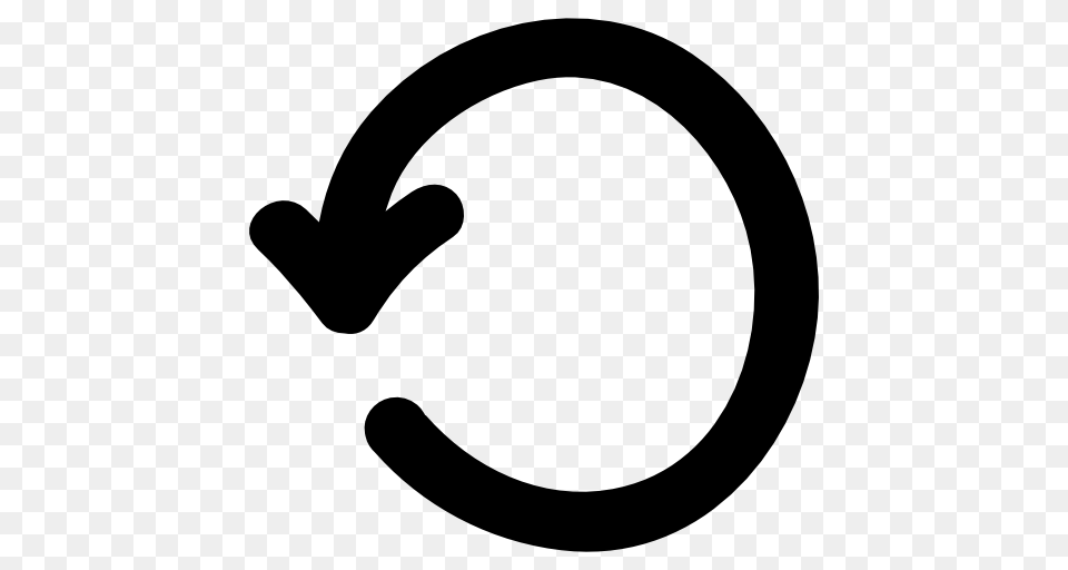 Refresh Circular Arrow Hand Drawn Symbol, Stencil, Sticker Png Image