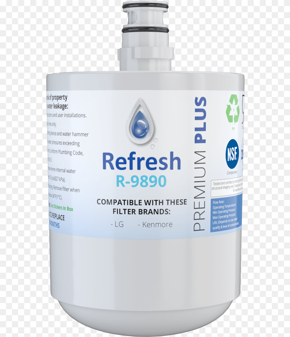 Refresh R 9890 Replacement Water Filter Kenmore Refrigerator Water Filter 500 Gallon, Bottle, Lotion, Cosmetics, Can Free Png Download