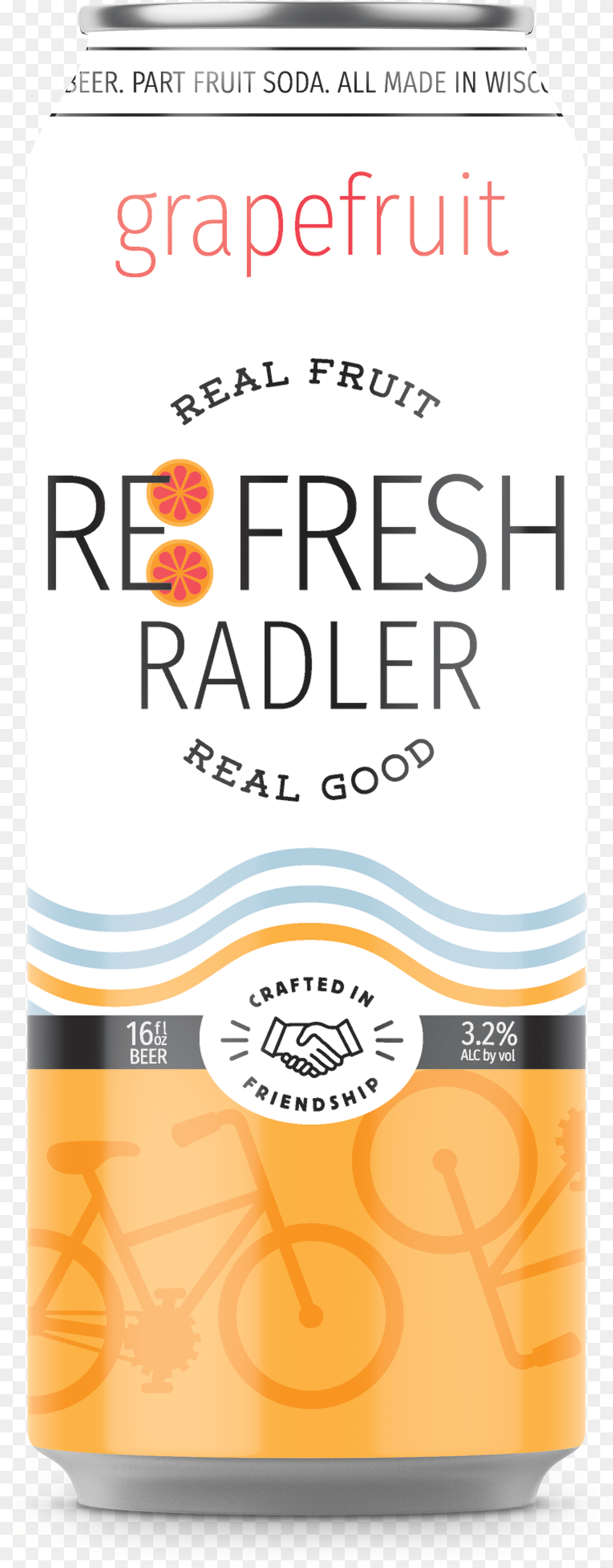 Refresh Radler Beer, Alcohol, Beverage, Lager, Tin Free Png Download