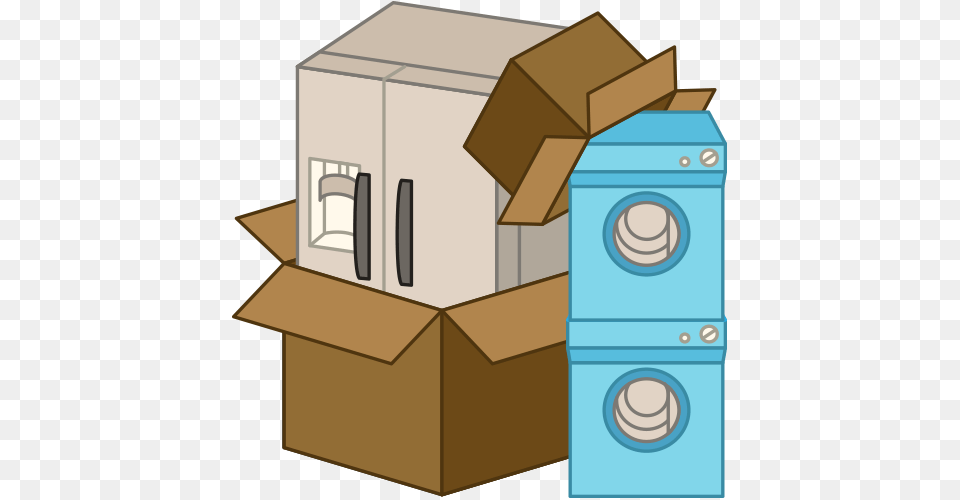 Refrigerator Clipart Appliance, Box, Cardboard, Carton, Electrical Device Free Png
