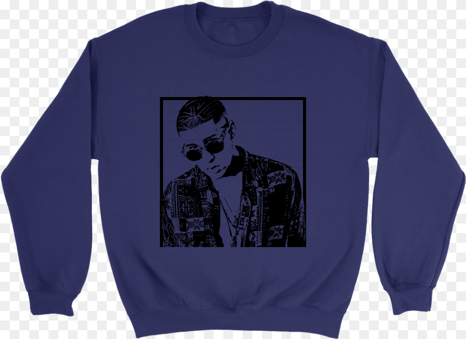 Reggaeton Icon Graphic Crewneck Featuring Bad Bunny Yikes Sweatshirt Eddie Burback, Clothing, Sweater, Sleeve, Knitwear Png