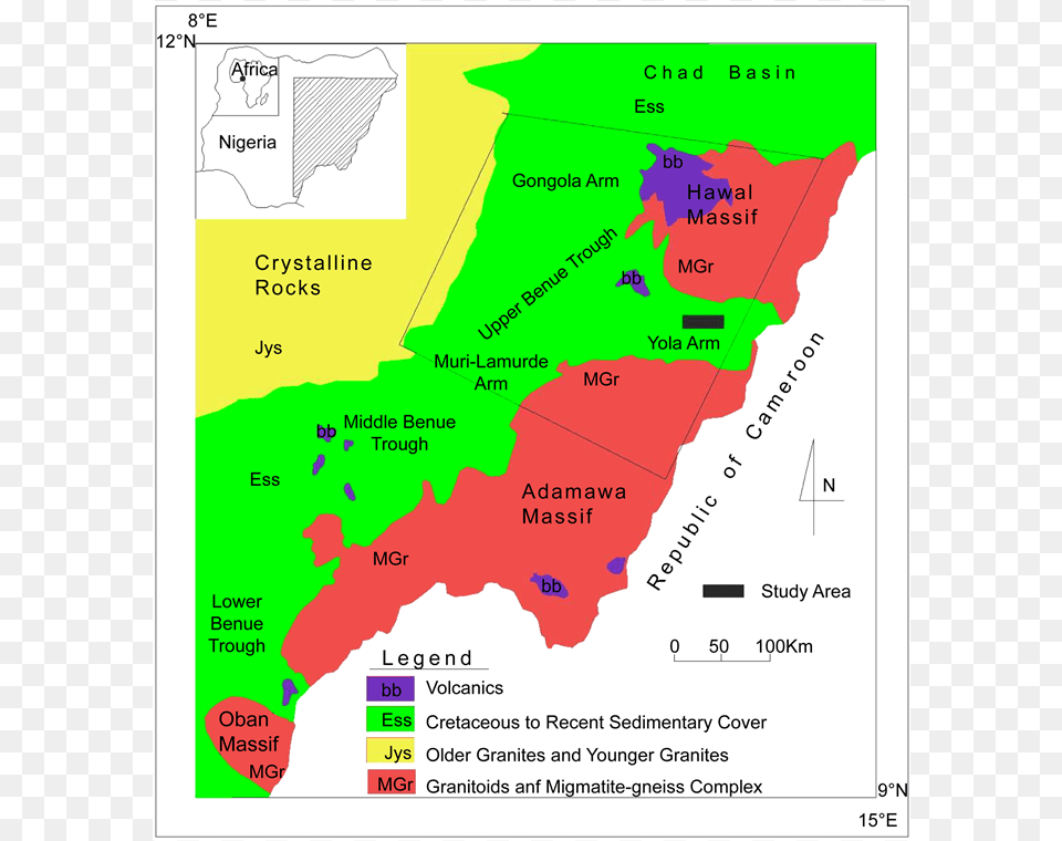 Regional Geologic Map Of Northeastern Nigeria 16 Geology, Chart, Plot, Vegetation, Tree Png