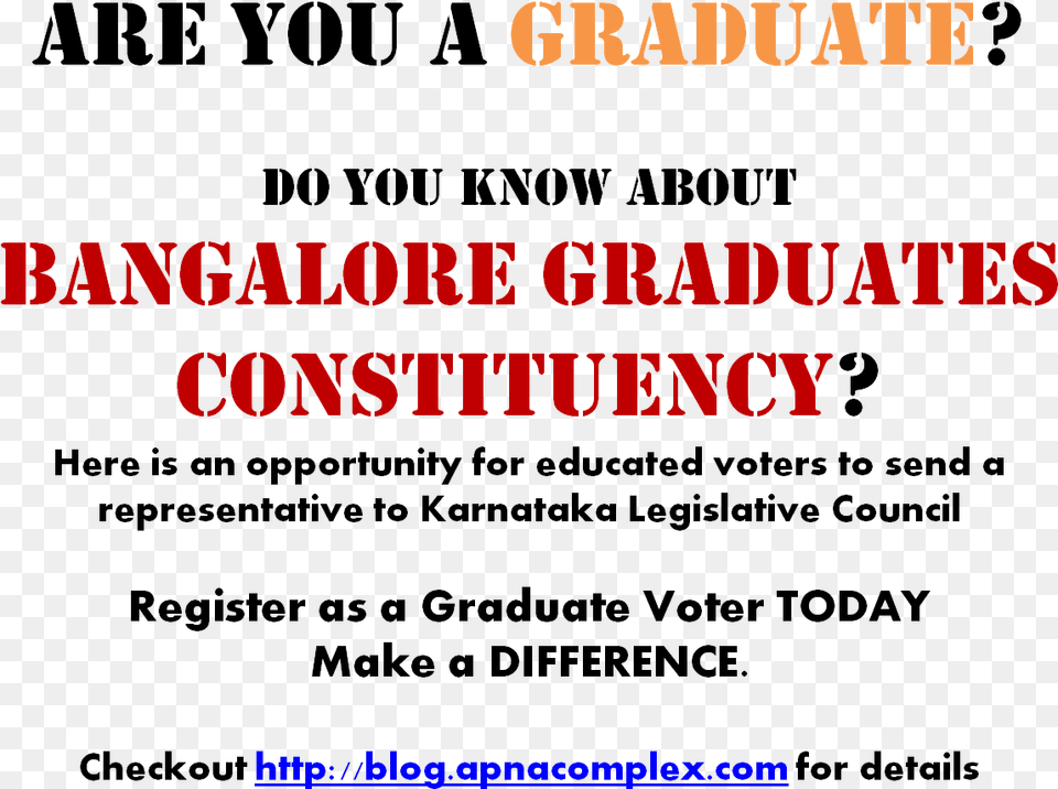Register Today To Vote In Bangalore Graduates Constituency Stencil, Book, Publication, Text, Advertisement Free Png