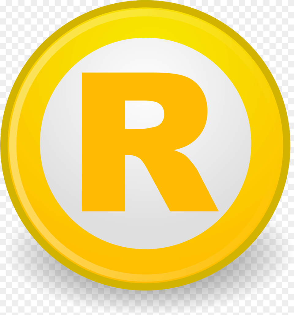 Registered Trademark Yellow, Symbol, Text, Number, Sign Png