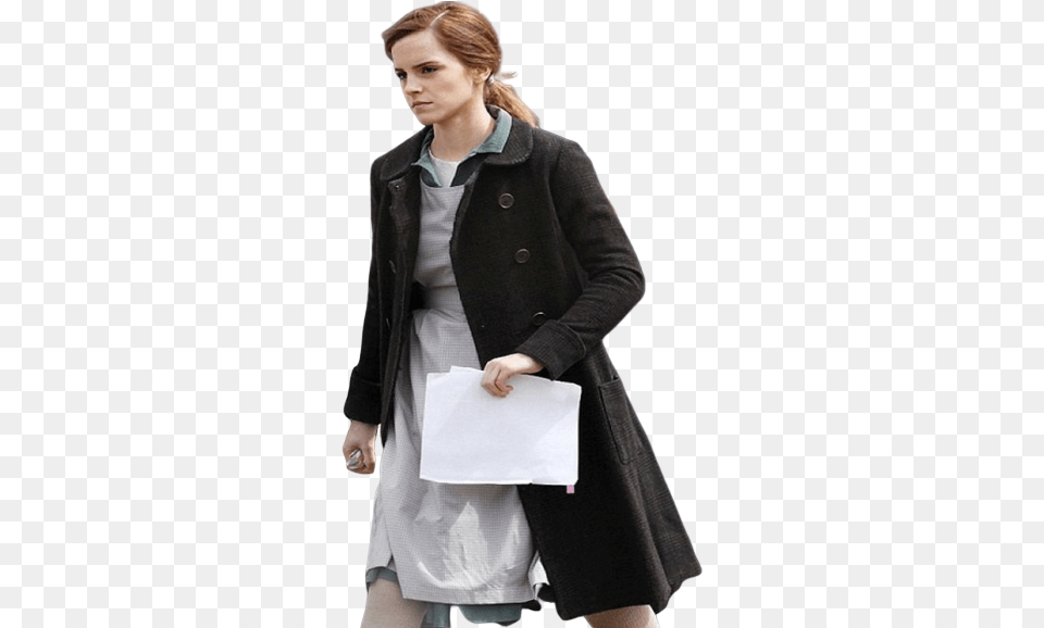 Regression Emma Watson Double Breasted Coat Overcoat, Jacket, Clothing, Blazer, Person Free Transparent Png