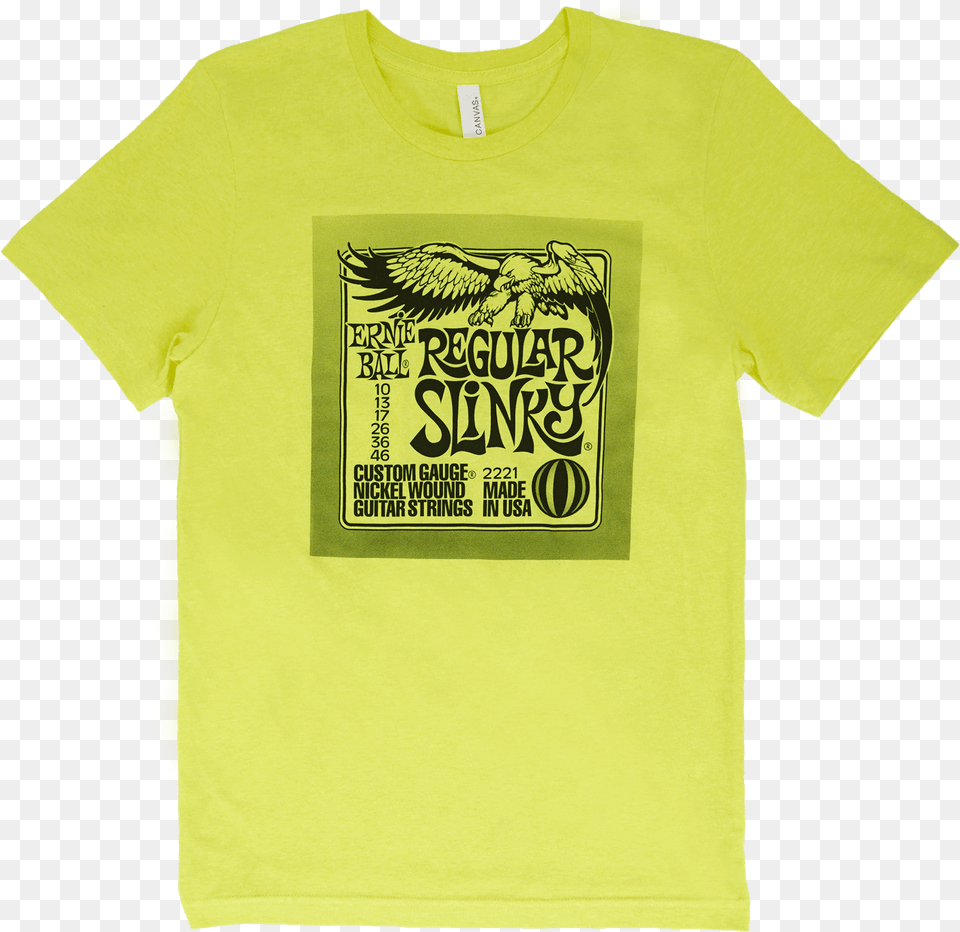 Regular Pack T Shirt Yellow Small Front Ernie Ball Strings, Clothing, T-shirt Free Transparent Png