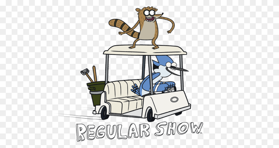 Regular Show Golf Cart Mens Regular Fit T Shirt, Animal, Bird, Transportation, Vehicle Free Png Download