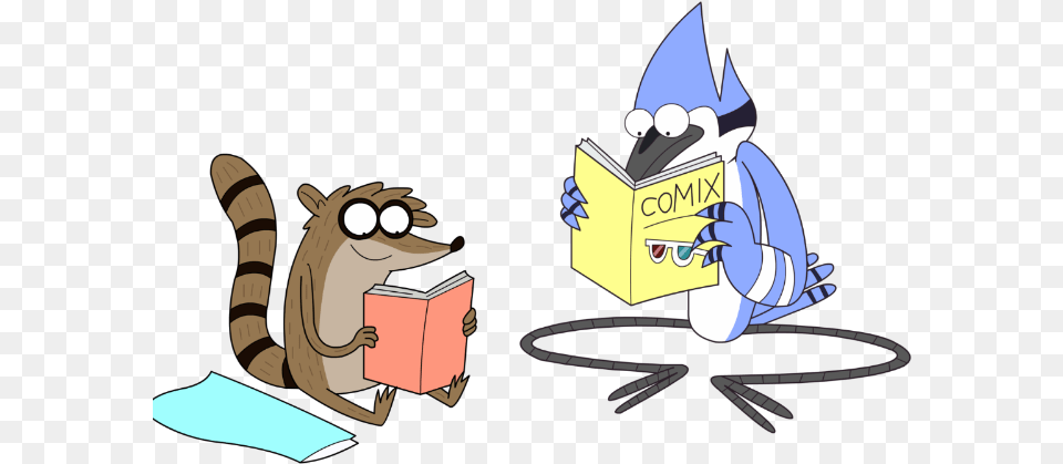 Regular Show Mordecai Reading Clipart Lector, Cartoon, Baby, Person Free Png Download