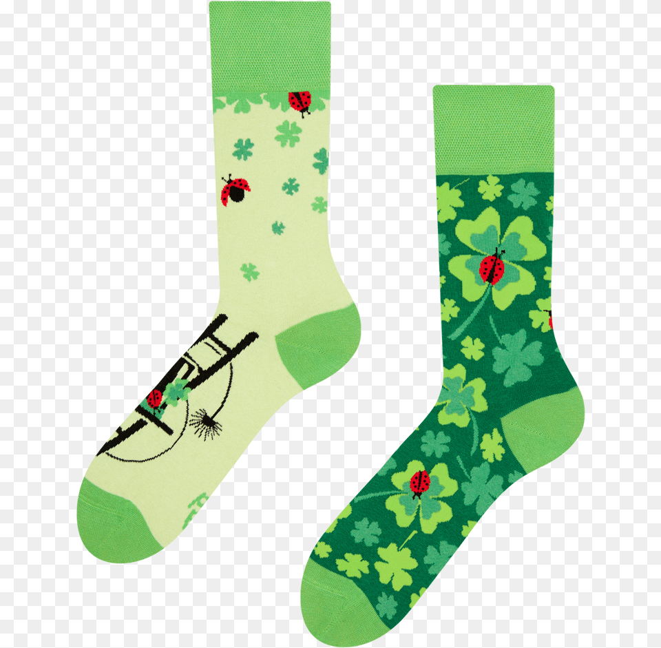 Regular Socks Four Leaf Clover For Luck Sock, Clothing, Hosiery Png Image