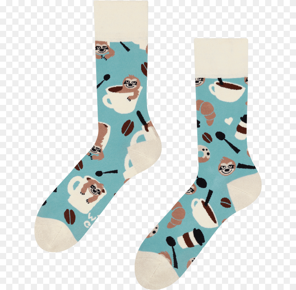 Regular Socks Sloth In A Cup Skarpetki Leniwiec, Clothing, Hosiery, Sock, Baby Png