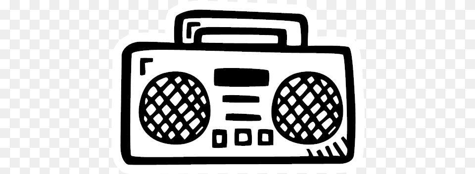 Regular Sticker Boombox Electronics, Cassette Player, Machine, Wheel Free Transparent Png