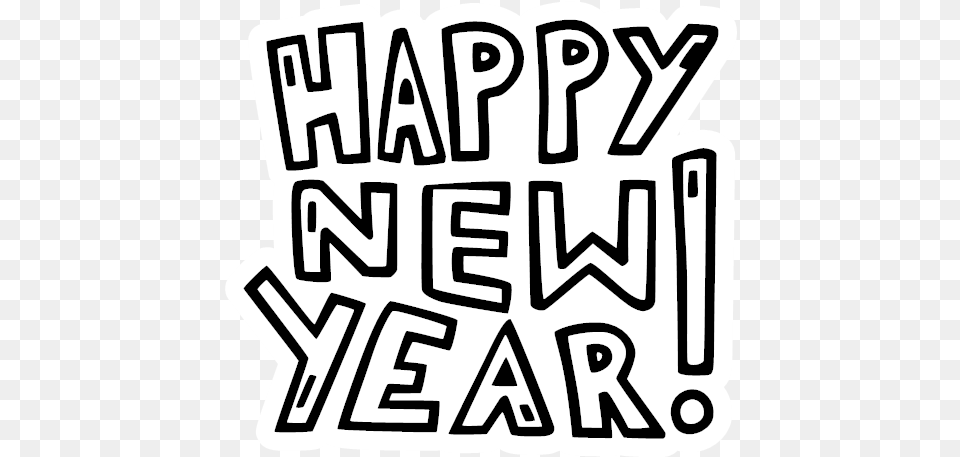 Regular Sticker New Year Icon New Years Freebie, Text, Stencil Free Transparent Png