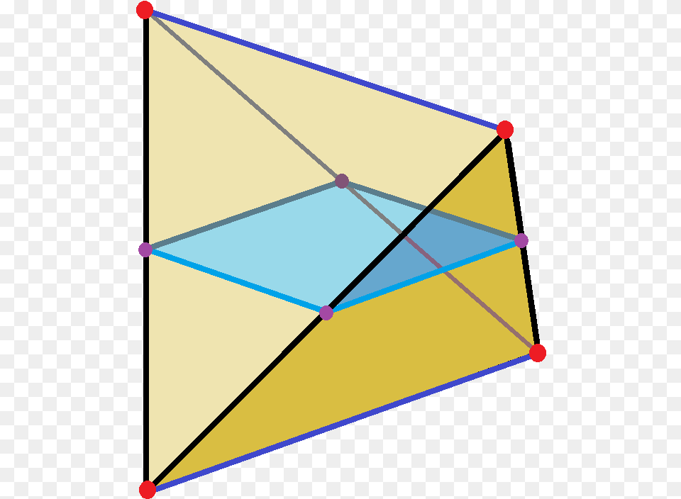 Regular Tetrahedron Square Cross Section Regular Tetrahedron Cross Section, Triangle, Bow, Weapon Free Png Download