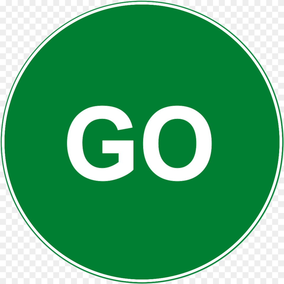 Regulatory Traffic Signs Ireland Go In A Green Circle, Symbol, Disk, Sign, Text Free Transparent Png