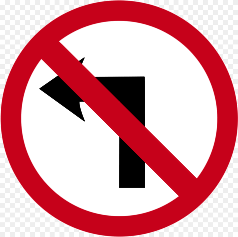 Regulatory Traffic Signs Ireland Road Signs Ireland No Left Turn, Sign, Symbol, Road Sign Free Transparent Png