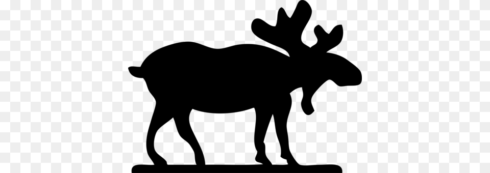 Reindeer Animal Silhouettes Drawing, Gray Png Image