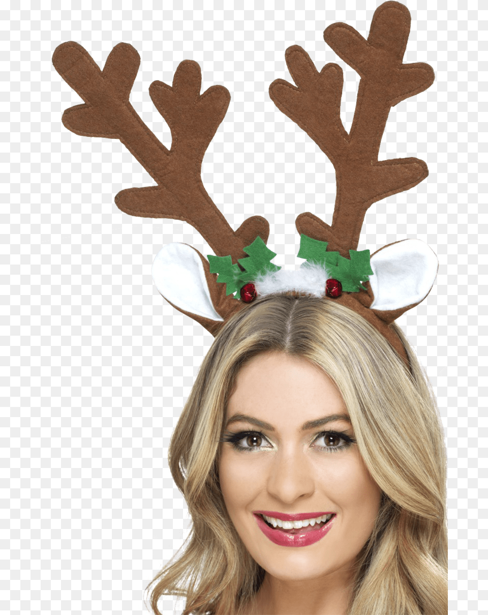 Reindeer Antlers Headband, Accessories, Plant, Person, Leaf Free Png Download