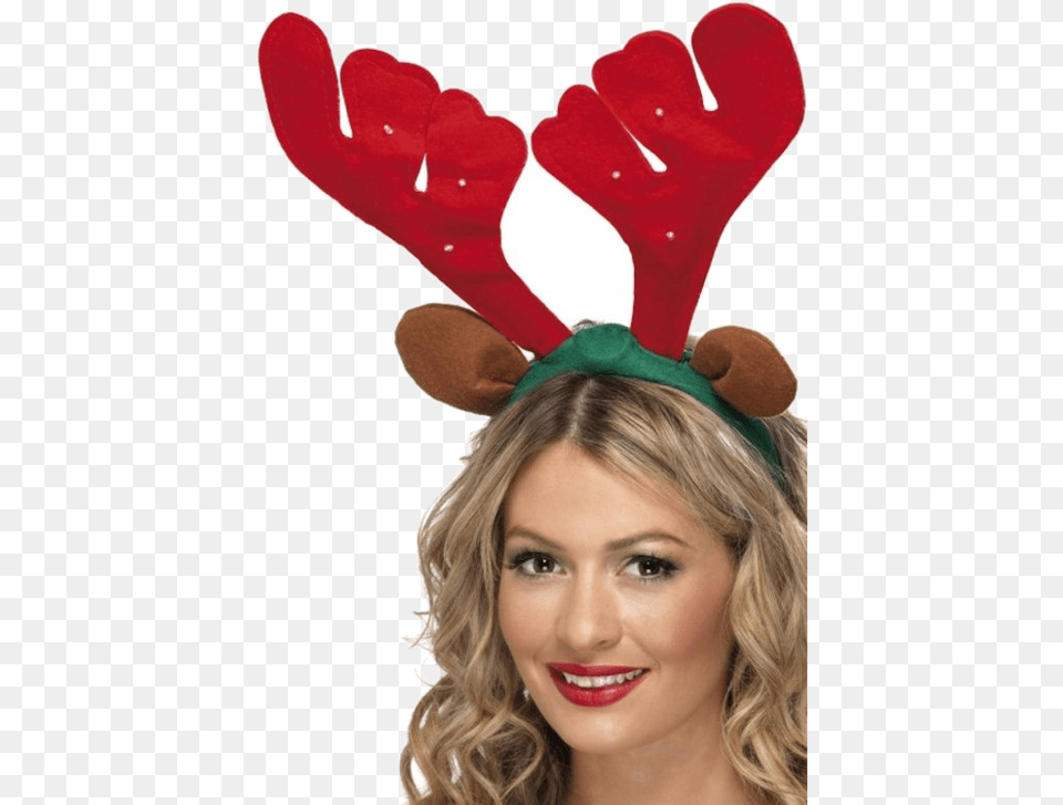 Reindeer Antlers Headband Christmas Snowflake Reindeer Antlers, Glove, Clothing, Person, Adult Png
