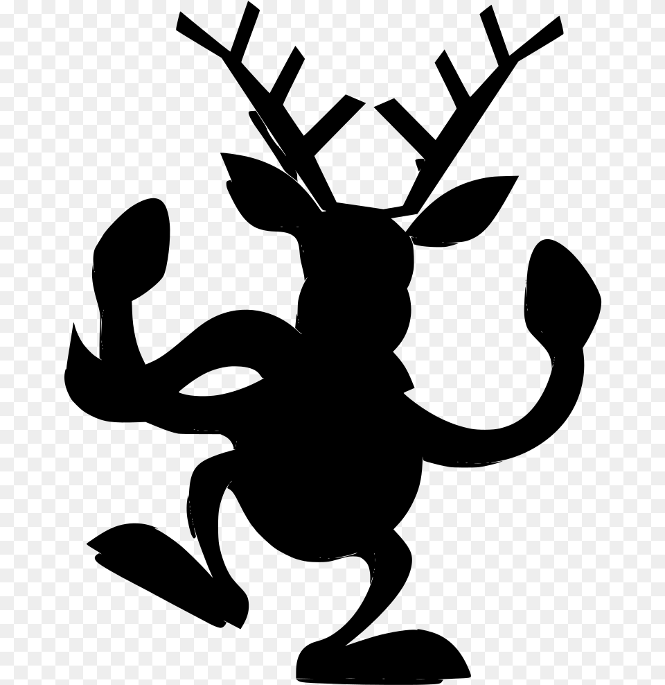 Reindeer Blue Clipart, Gray Png