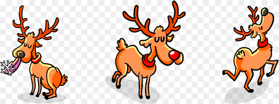 Reindeer Cartoon, Animal, Deer, Mammal, Wildlife Png