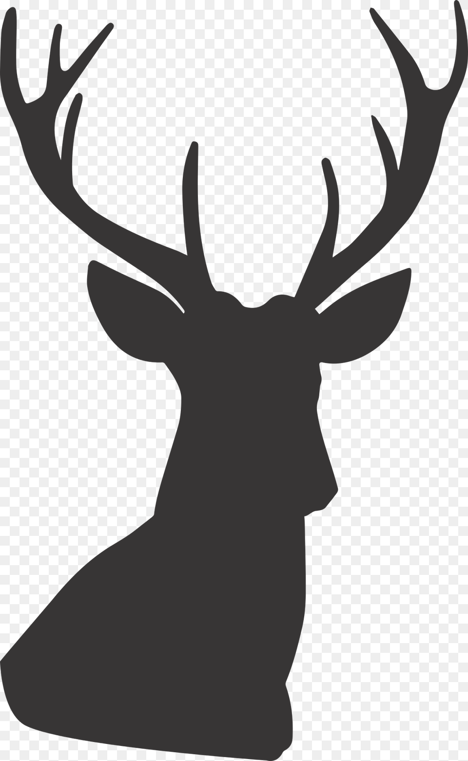 Reindeer Christmas Red Deer Santa Claus Silueta De Venado, Animal, Mammal, Wildlife, Antler Png