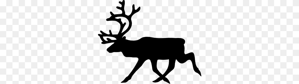 Reindeer Clipart Black And White, Silhouette, Animal, Kangaroo, Mammal Png Image