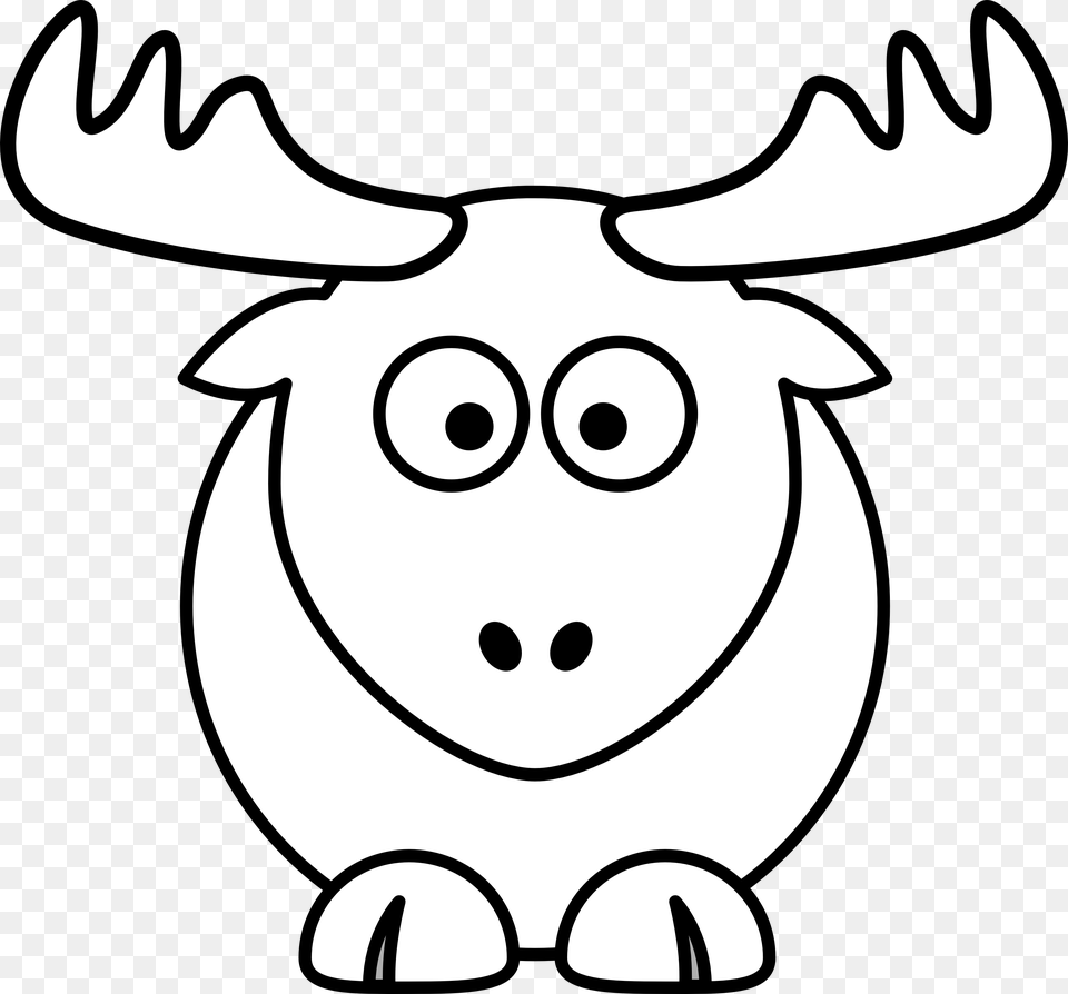 Reindeer Clipart Black And White Clipart Panda Clip Art Animals Black And White, Animal, Deer, Mammal, Wildlife Free Png Download
