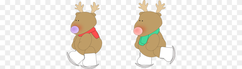 Reindeer Clipart Ice Skating, Baby, Person, Nature, Outdoors Free Transparent Png