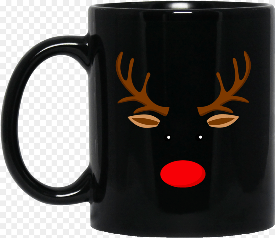 Reindeer Face Fun Print Clothes Red Nose Mugs Bm11oz Naruto Shippuden Anti Village Symbols, Cup, Beverage, Coffee, Coffee Cup Png