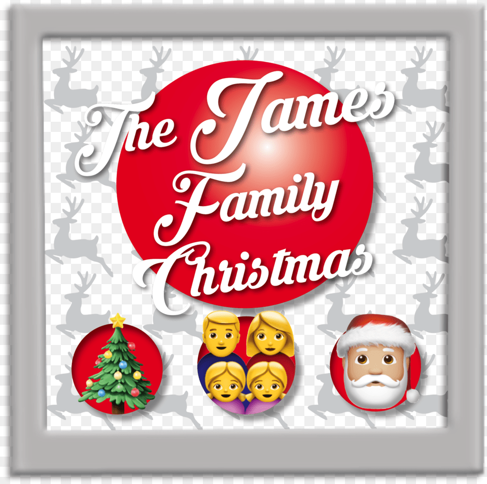 Reindeer Family Personalised Emoji Art With Silver, Mail, Envelope, Greeting Card, Baby Png
