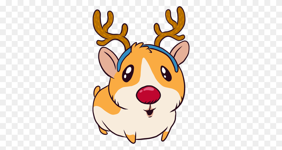 Reindeer Guinea Pig Cartoon, Face, Head, Person, Baby Free Png