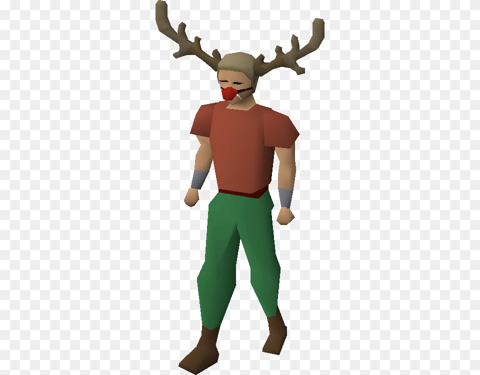 Reindeer Hat Equipped Reindeer Wearing A Hat, Adult, Male, Man, Person Free Png Download