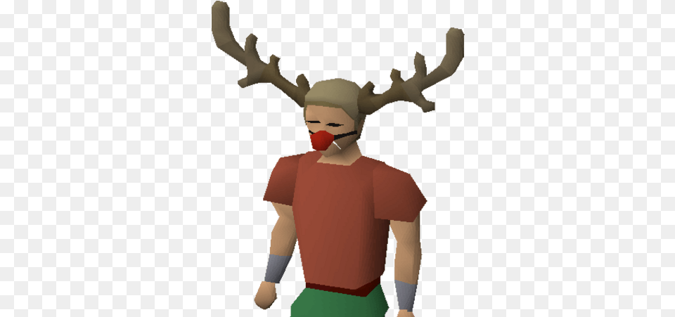 Reindeer Hat Runescape Bobble Scarf, Person, Head, Face, T-shirt Free Png