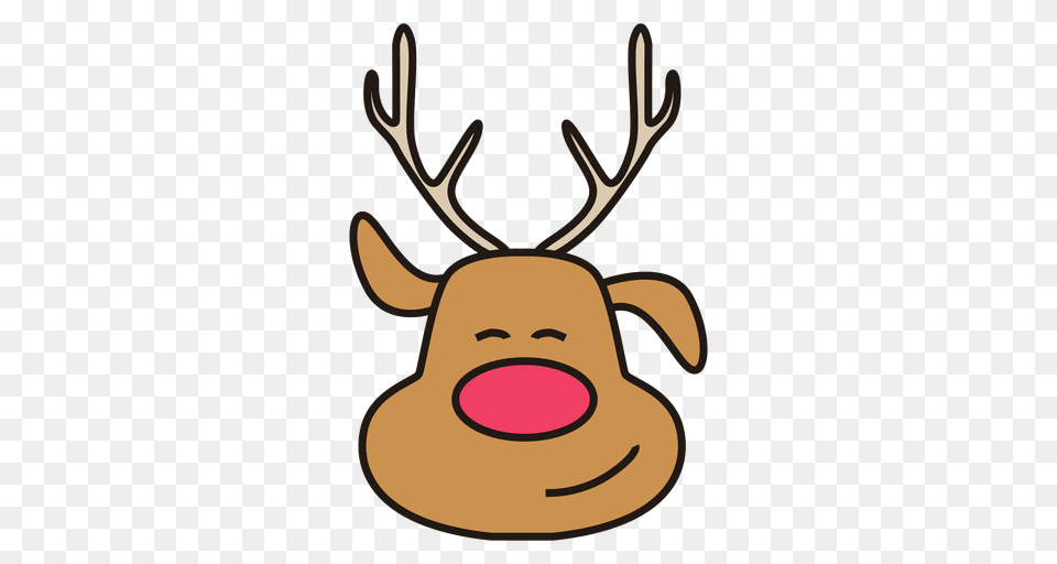 Reindeer Head Cartoon Icon, Animal, Deer, Elk, Mammal Free Png