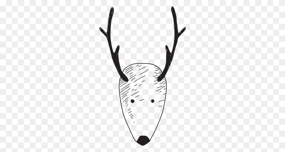 Reindeer Head Hand Drawn Icon, Antler, Food, Produce Free Png