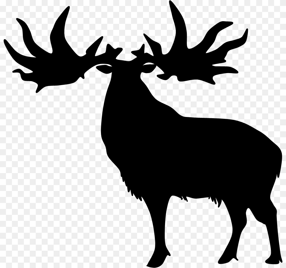 Reindeer Head Silhouette Portable Network Graphics, Animal, Mammal, Elk, Deer Free Png