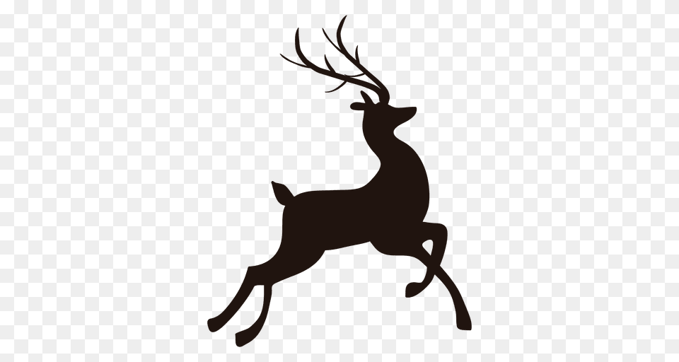 Reindeer Heads Label, Animal, Deer, Mammal, Silhouette Png Image