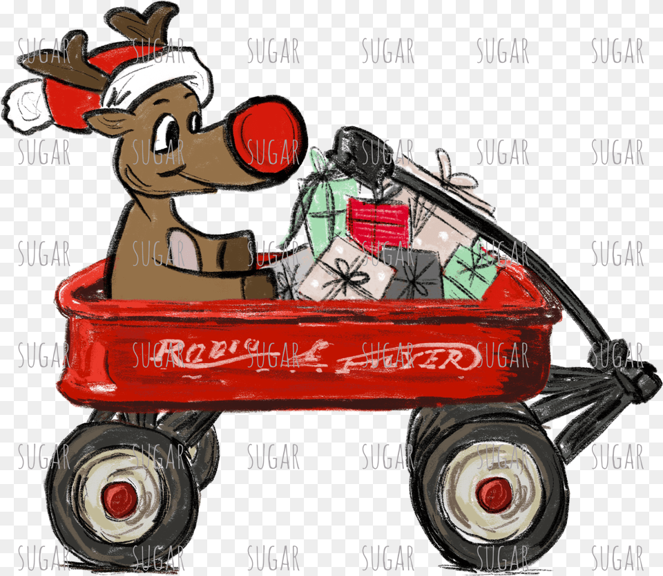 Reindeer Holiday, Wagon, Vehicle, Transportation, Machine Png Image