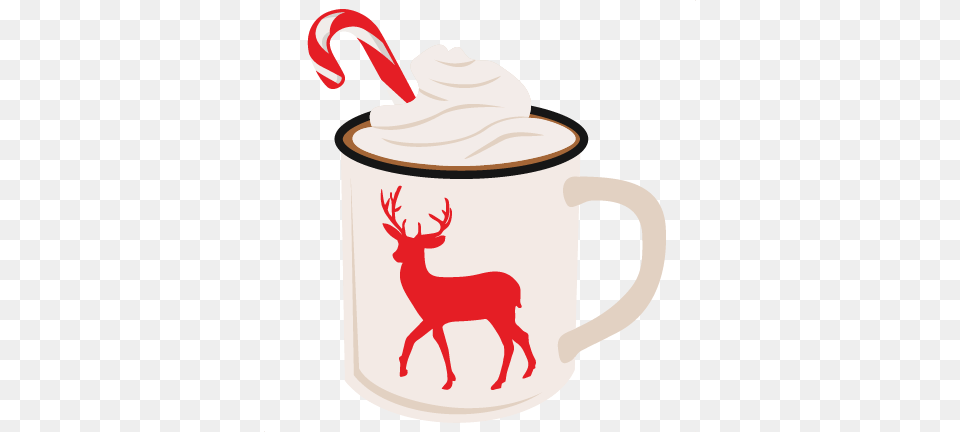 Reindeer Hot Cocoa Cuts Scrapbook Cute Clipart, Dessert, Whipped Cream, Cream, Food Free Png Download