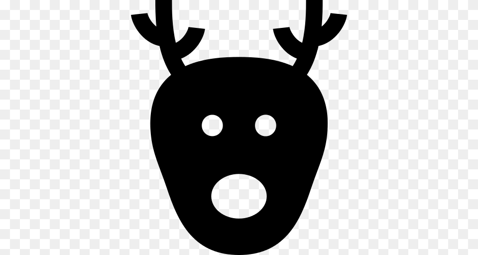 Reindeer Icon, Gray Free Transparent Png